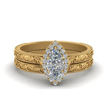 Load image into Gallery viewer, hand-engraved-marquise-cut-halo-diamond-wedding-ring-set-in-yellow-gold-FD8588MQ-NL-YG_7e47efab-59c4-4ee9-878f-80cc7f36f759?v=1757665350
