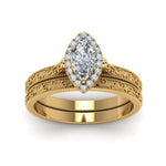 Load image into Gallery viewer, hand-engraved-marquise-cut-halo-diamond-wedding-ring-set-in-yellow-gold-FD8588MQANGLE5-NL-YG_63db3435-c6cb-4cd0-aafc-50994fed4249?v=1757665350
