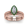 Load image into Gallery viewer, hand-engraved-marquise-cut-halo-diamond-wedding-ring-set-with-emerald-in-rose-gold-FD8588MQGEMGRANGLE5-NL-RG_d07ab3d6-385f-4db5-b1f1-da7086aa099b?v=1757665350