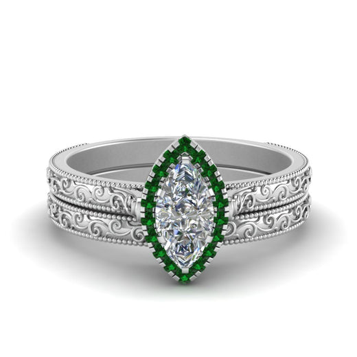 hand-engraved-marquise-cut-halo-diamond-wedding-ring-set-with-emerald-in-white-gold-FD8588MQGEMGR-NL-WG_9a136584-4488-4466-aa14-173a693f9846?v=1757665350