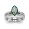 Load image into Gallery viewer, hand-engraved-marquise-cut-halo-diamond-wedding-ring-set-with-emerald-in-white-gold-FD8588MQGEMGRANGLE5-NL-WG_1aa7ada6-1ff7-4d64-bd63-7c38ae5a101a?v=1757665350