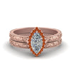 Load image into Gallery viewer, hand-engraved-marquise-cut-halo-diamond-wedding-ring-set-with-orange-sapphire-in-rose-gold-FD8588MQGSAOR-NL-RG_68cb805c-bd5c-4807-b508-564927e87e24?v=1757665350