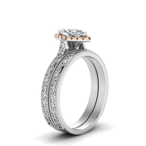 hand-engraved-marquise-cut-halo-diamond-wedding-ring-set-with-orange-sapphire-in-white-gold-FD8588MQGSAORANGLE2-NL-WG?v=1757665204