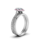 Load image into Gallery viewer, hand-engraved-marquise-cut-halo-diamond-wedding-ring-set-with-pink-sapphire-in-white-gold-FD8588MQGSADRPIANGLE2-NL-WG?v=1757665204