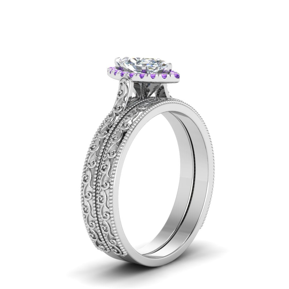hand-engraved-marquise-cut-halo-diamond-wedding-ring-set-with-purple-topaz-in-white-gold-FD8588MQGVITOANGLE2-NL-WG?v=1757665204