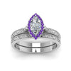 Load image into Gallery viewer, hand-engraved-marquise-cut-halo-diamond-wedding-ring-set-with-purple-topaz-in-white-gold-FD8588MQGVITOANGLE5-NL-WG_59ab461d-6335-47d8-9cd7-9de308f7a151?v=1757665350