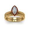Load image into Gallery viewer, hand-engraved-marquise-cut-halo-diamond-wedding-ring-set-with-ruby-in-yellow-gold-FD8588MQGRUDRANGLE5-NL-YG_094a22e3-0460-4499-a0be-e38b3c1e4df4?v=1757665350