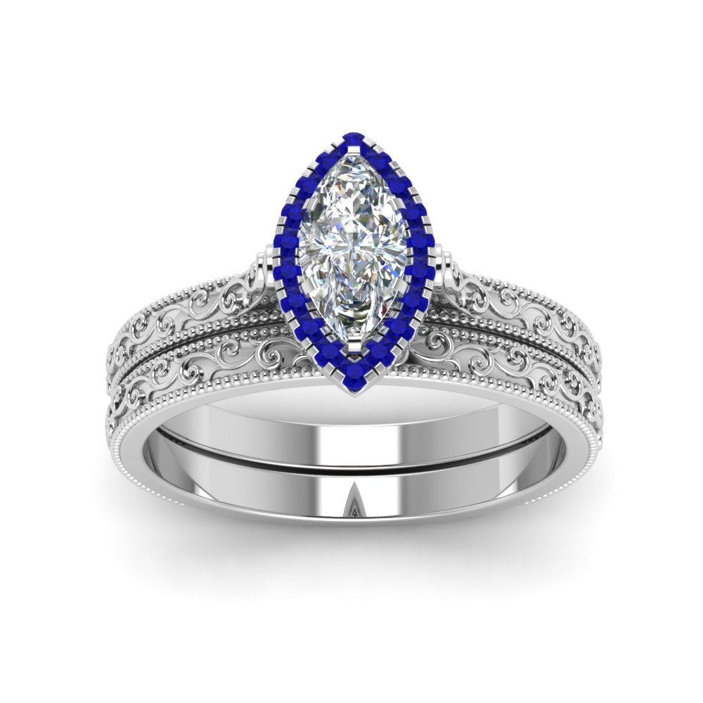hand-engraved-marquise-cut-halo-diamond-wedding-ring-set-with-sapphire-in-white-gold-FD8588MQGSABLANGLE5-NL-WG_31a35cc9-a09f-4d75-9141-4769ab15e632?v=1757665350