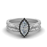 Load image into Gallery viewer, hand-engraved-marquise-cut-halo-wedding-ring-set-with-black-diamond-in-white-gold-FD8588MQGBLACK-NL-WG_d9be4423-a8ea-4cb7-ba7d-a9f7528dfb2e?v=1757665350
