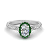 Load image into Gallery viewer, hand-engraved-oval-shaped-halo-diamond-engagement-ring-with-emerald-in-white-gold-FD8588OVRGEMGR-NL-WG_94fade1c-d1dd-475b-b9d5-04834c8208da?v=1757588531