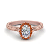 Load image into Gallery viewer, hand-engraved-oval-shaped-halo-diamond-engagement-ring-with-orange-sapphire-in-rose-gold-FD8588OVRGSAOR-NL-RG_058bcecb-57a5-465a-b546-96e48382543b?v=1757588532