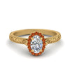 Load image into Gallery viewer, hand-engraved-oval-shaped-halo-diamond-engagement-ring-with-orange-sapphire-in-yellow-gold-FD8588OVRGSAOR-NL-YG_abf3ee73-ae6f-451d-850d-1ead423a0ace?v=1757588531