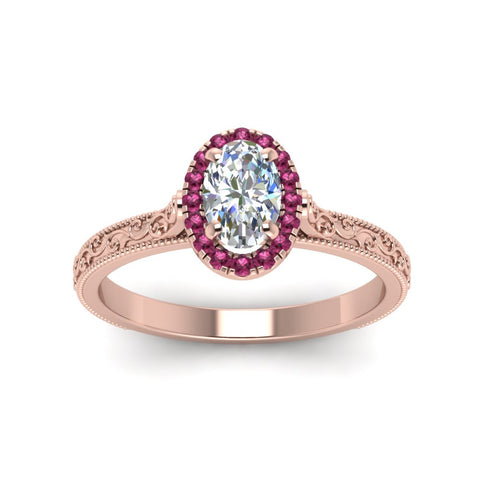 hand-engraved-oval-shaped-halo-diamond-engagement-ring-with-pink-sapphire-in-rose-gold-FD8588OVRGSADRPIANGLE5-NL-RG?v=1757588384