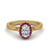 Load image into Gallery viewer, hand-engraved-oval-shaped-halo-diamond-engagement-ring-with-pink-sapphire-in-yellow-gold-FD8588OVRGSADRPI-NL-YG_a8227124-1732-4cc5-a17d-613204a754e1?v=1757588530