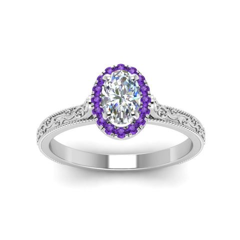 hand-engraved-oval-shaped-halo-diamond-engagement-ring-with-purple-topaz-in-white-gold-FD8588OVRGVITOANGLE5-NL-WG?v=1757588385