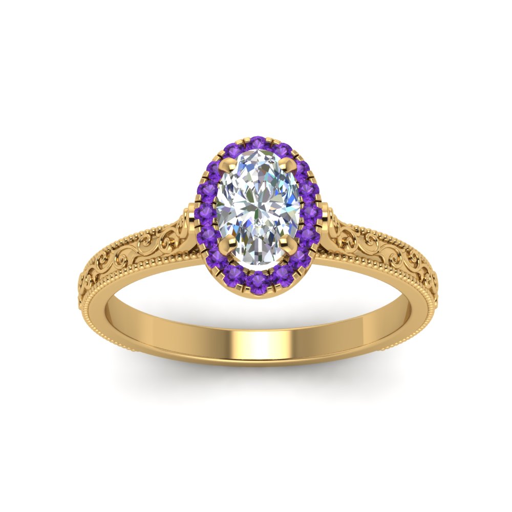hand-engraved-oval-shaped-halo-diamond-engagement-ring-with-purple-topaz-in-yellow-gold-FD8588OVRGVITOANGLE5-NL-YG_a1a804c6-7505-4334-945f-68994da47b3a?v=1757588531