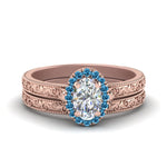 Load image into Gallery viewer, hand-engraved-oval-shaped-halo-diamond-wedding-ring-set-with-blue-topaz-in-rose-gold-FD8588OVGICBLTO-NL-RG_344ea385-9389-42cc-9636-3cc9d56d9db1?v=1757665361
