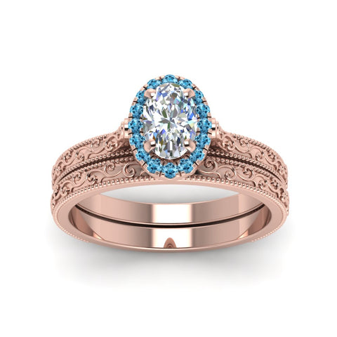 hand-engraved-oval-shaped-halo-diamond-wedding-ring-set-with-blue-topaz-in-rose-gold-FD8588OVGICBLTOANGLE5-NL-RG?v=1757665222