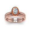 Load image into Gallery viewer, hand-engraved-oval-shaped-halo-diamond-wedding-ring-set-with-orange-sapphire-in-rose-gold-FD8588OVGSAORANGLE5-NL-RG_020422c0-0319-46a6-a9e0-8e30ed947b91?v=1757665361