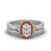 Load image into Gallery viewer, hand-engraved-oval-shaped-halo-diamond-wedding-ring-set-with-orange-sapphire-in-white-gold-FD8588OVGSAOR-NL-WG_79f3d906-b3c2-4582-8120-6419072e2d66?v=1757665361