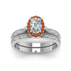 Load image into Gallery viewer, hand-engraved-oval-shaped-halo-diamond-wedding-ring-set-with-orange-sapphire-in-white-gold-FD8588OVGSAORANGLE5-NL-WG_a13a7c2d-7da1-4119-b5ed-7edc27490760?v=1757665361