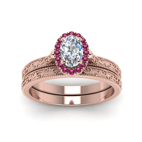 hand-engraved-oval-shaped-halo-diamond-wedding-ring-set-with-pink-sapphire-in-rose-gold-FD8588OVGSADRPIANGLE5-NL-RG_68b68c19-5670-42f4-9d19-5d9d90c971c7?v=1757665361