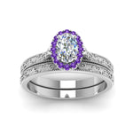Load image into Gallery viewer, hand-engraved-oval-shaped-halo-diamond-wedding-ring-set-with-purple-topaz-in-white-gold-FD8588OVGVITOANGLE5-NL-WG_b2676261-d1b8-4de7-aba0-53ad88ca8647?v=1757665361
