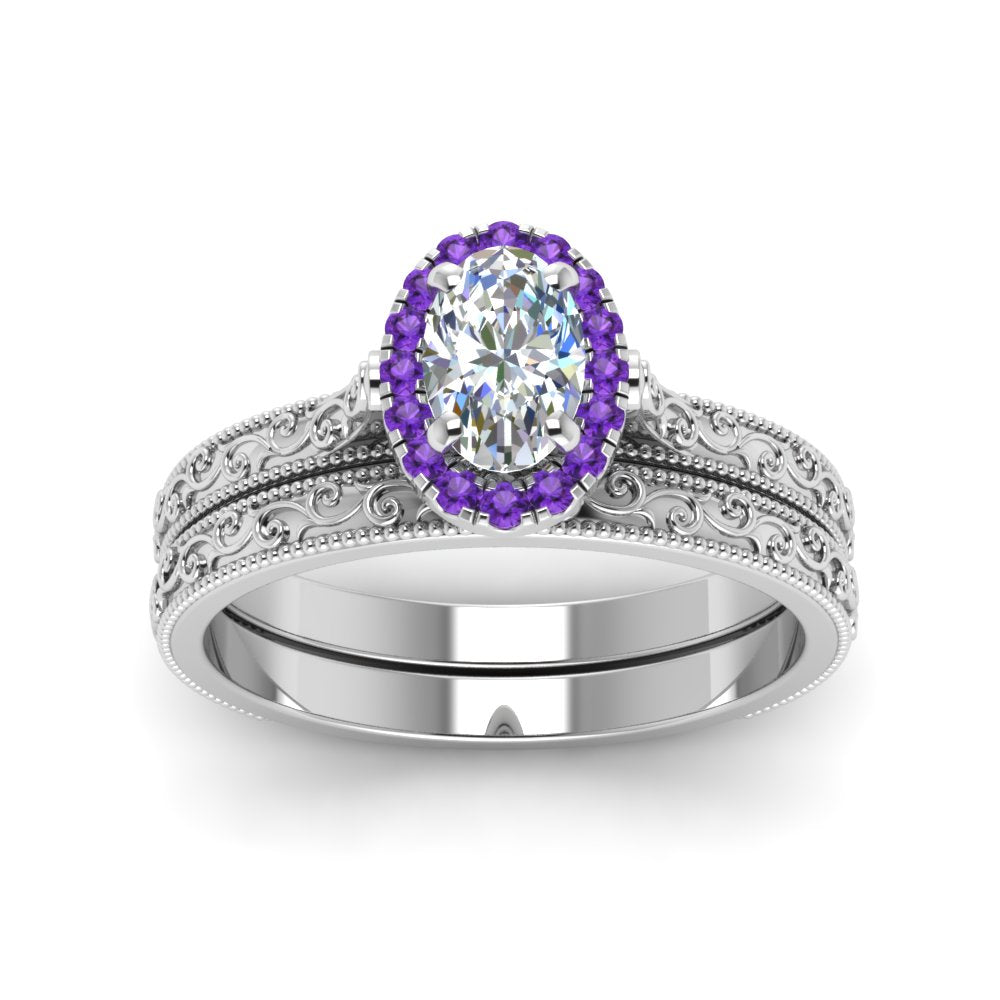 hand-engraved-oval-shaped-halo-diamond-wedding-ring-set-with-purple-topaz-in-white-gold-FD8588OVGVITOANGLE5-NL-WG_b2676261-d1b8-4de7-aba0-53ad88ca8647?v=1757665361