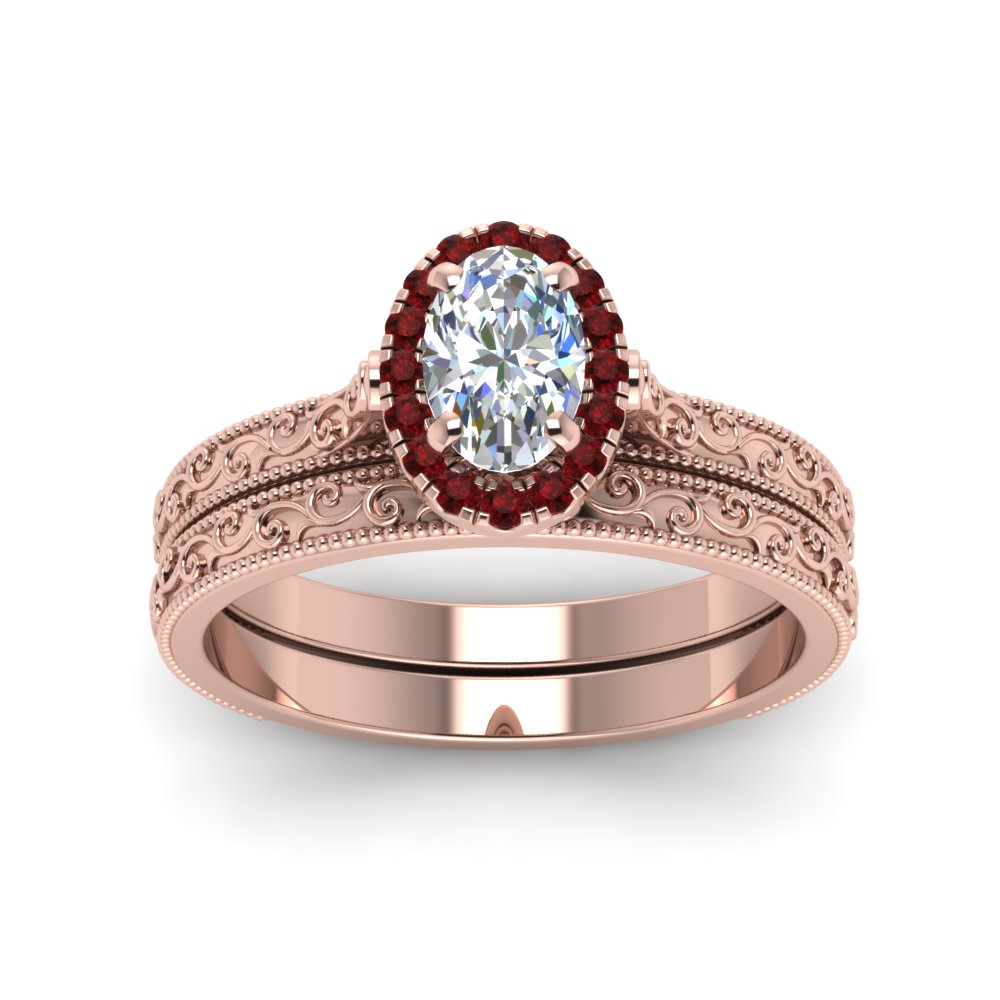 hand-engraved-oval-shaped-halo-diamond-wedding-ring-set-with-ruby-in-rose-gold-FD8588OVGRUDRANGLE5-NL-RG?v=1757665222