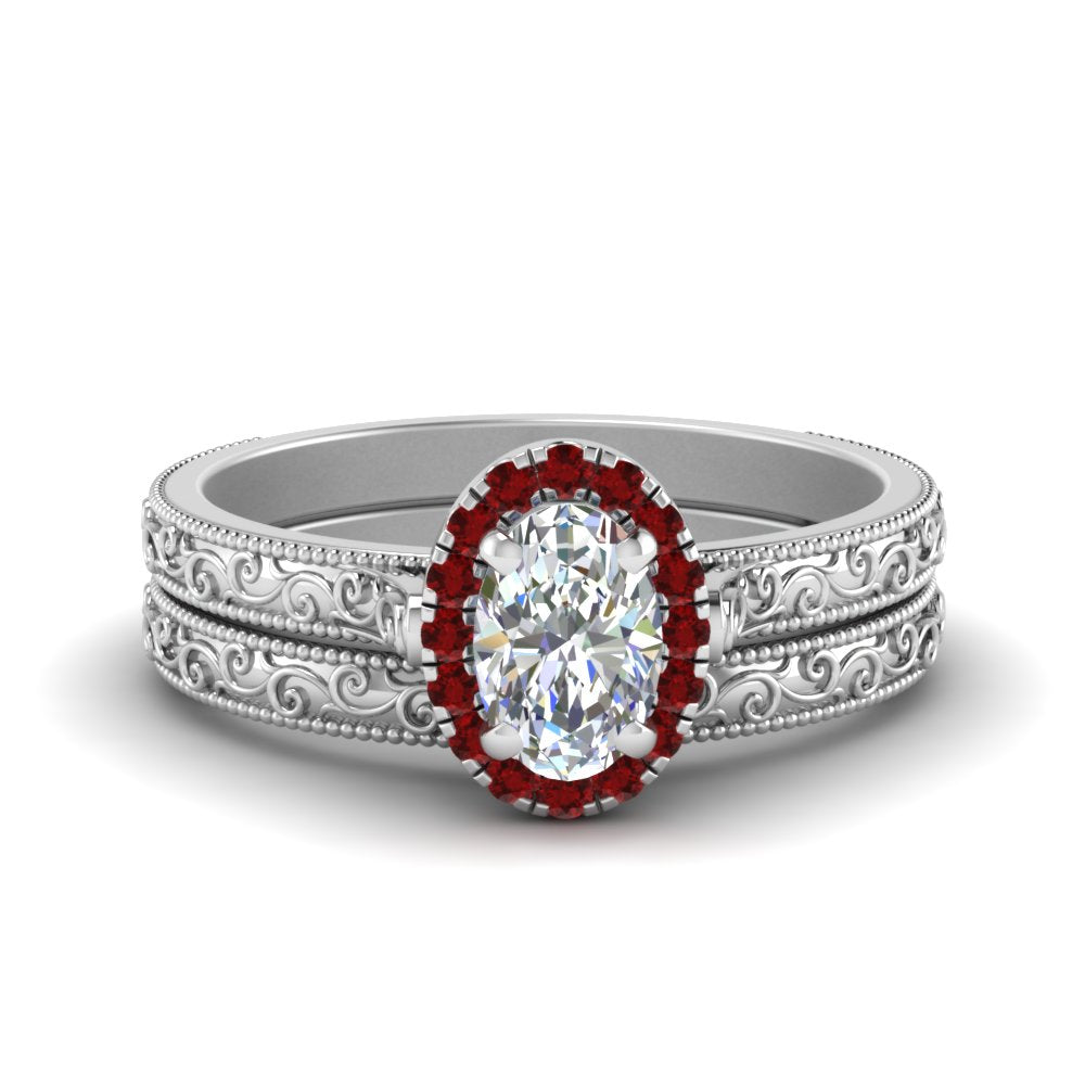 hand-engraved-oval-shaped-halo-diamond-wedding-ring-set-with-ruby-in-white-gold-FD8588OVGRUDR-NL-WG_9c50b854-6bc2-48e1-a789-5bfc28fe8461?v=1757665361