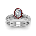 Load image into Gallery viewer, hand-engraved-oval-shaped-halo-diamond-wedding-ring-set-with-ruby-in-white-gold-FD8588OVGRUDRANGLE5-NL-WG_d3ca4aeb-c0fc-4ad9-b926-5450675ebcef?v=1757665361
