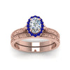Load image into Gallery viewer, hand-engraved-oval-shaped-halo-diamond-wedding-ring-set-with-sapphire-in-rose-gold-FD8588OVGSABLANGLE5-NL-RG_1574c64f-ca73-4315-94c8-a126eb2ceaf0?v=1757665361