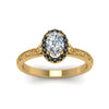 Load image into Gallery viewer, hand-engraved-oval-shaped-halo-engagement-ring-with-black-diamond-in-yellow-gold-FD8588OVRGBLACKANGLE5-NL-YG_93d5fef3-74e7-4f19-b316-1460ed3752b6?v=1757588531