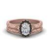 Load image into Gallery viewer, hand-engraved-oval-shaped-halo-wedding-ring-set-with-black-diamond-in-rose-gold-FD8588OVGBLACK-NL-RG_11702da9-213e-4a9a-8a5b-5f00cebc2576?v=1757665362