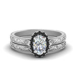 Load image into Gallery viewer, hand-engraved-oval-shaped-halo-wedding-ring-set-with-black-diamond-in-white-gold-FD8588OVGBLACK-NL-WG_e768db33-4c8f-4fe1-a2c1-79b25f205339?v=1757665362
