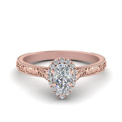 Milgrain Vintage Ring With Halo