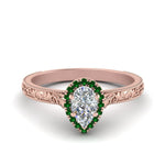 Load image into Gallery viewer, hand-engraved-pear-shaped-halo-diamond-engagement-ring-with-emerald-in-rose-gold-FD8588PERGEMGR-NL-RG_27747be7-109e-474e-8636-372869a8cfc6?v=1757588543
