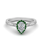 Load image into Gallery viewer, hand-engraved-pear-shaped-halo-diamond-engagement-ring-with-emerald-in-white-gold-FD8588PERGEMGR-NL-WG_12ce626c-4a43-40d9-b7e4-eb9aca8149ce?v=1757588543
