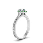 Load image into Gallery viewer, hand-engraved-pear-shaped-halo-diamond-engagement-ring-with-emerald-in-white-gold-FD8588PERGEMGRANGLE2-NL-WG_db72de41-67d6-44ce-86f6-e26220e3b25f?v=1757588543
