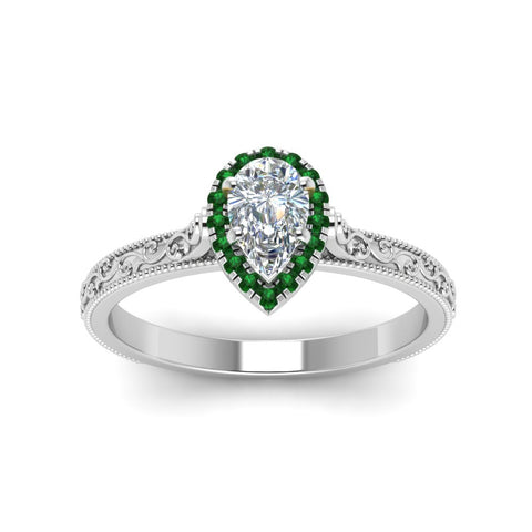 hand-engraved-pear-shaped-halo-diamond-engagement-ring-with-emerald-in-white-gold-FD8588PERGEMGRANGLE5-NL-WG?v=1757588406