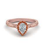 Load image into Gallery viewer, hand-engraved-pear-shaped-halo-diamond-engagement-ring-with-orange-sapphire-in-rose-gold-FD8588PERGSAOR-NL-RG_bc10692e-9f0c-4105-badd-d9773daacd48?v=1757588543
