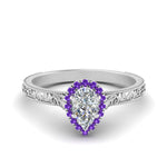 Load image into Gallery viewer, hand-engraved-pear-shaped-halo-diamond-engagement-ring-with-purple-topaz-in-white-gold-FD8588PERGVITO-NL-WG_64e2950b-fa9f-4d4f-b5e3-0aac29ba2267?v=1757588543
