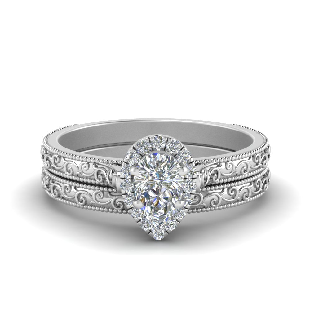 hand-engraved-pear-shaped-halo-diamond-wedding-ring-set-in-white-gold-FD8588PE-NL-WG?v=1757665239