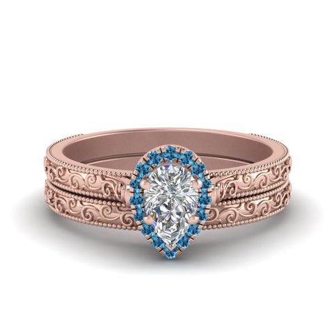 hand-engraved-pear-shaped-halo-diamond-wedding-ring-set-with-blue-topaz-in-rose-gold-FD8588PEGICBLTO-NL-RG?v=1757665239