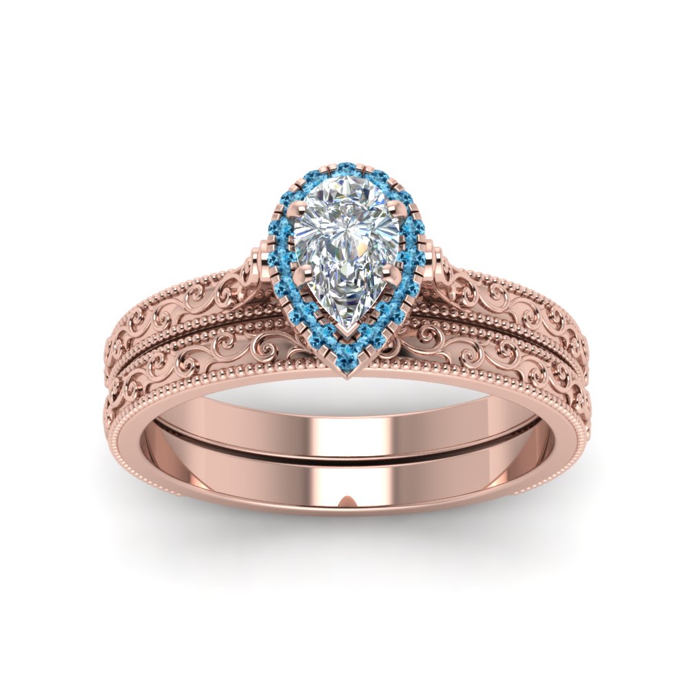 hand-engraved-pear-shaped-halo-diamond-wedding-ring-set-with-blue-topaz-in-rose-gold-FD8588PEGICBLTOANGLE5-NL-RG?v=1757665239
