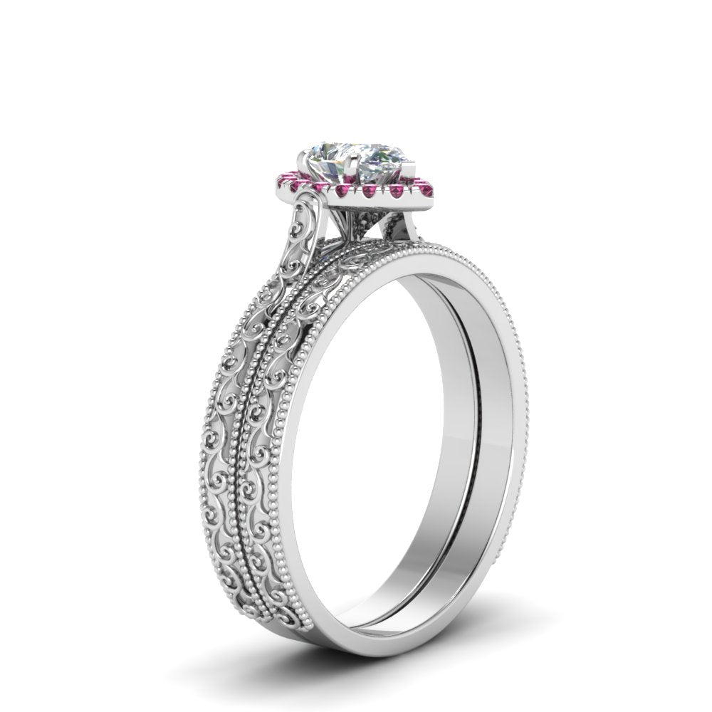 hand-engraved-pear-shaped-halo-diamond-wedding-ring-set-with-pink-sapphire-in-white-gold-FD8588PEGSADRPIANGLE2-NL-WG?v=1757665239