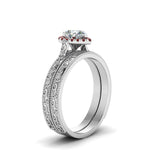 Load image into Gallery viewer, hand-engraved-pear-shaped-halo-diamond-wedding-ring-set-with-ruby-in-white-gold-FD8588PEGRUDRANGLE2-NL-WG?v=1757665240
