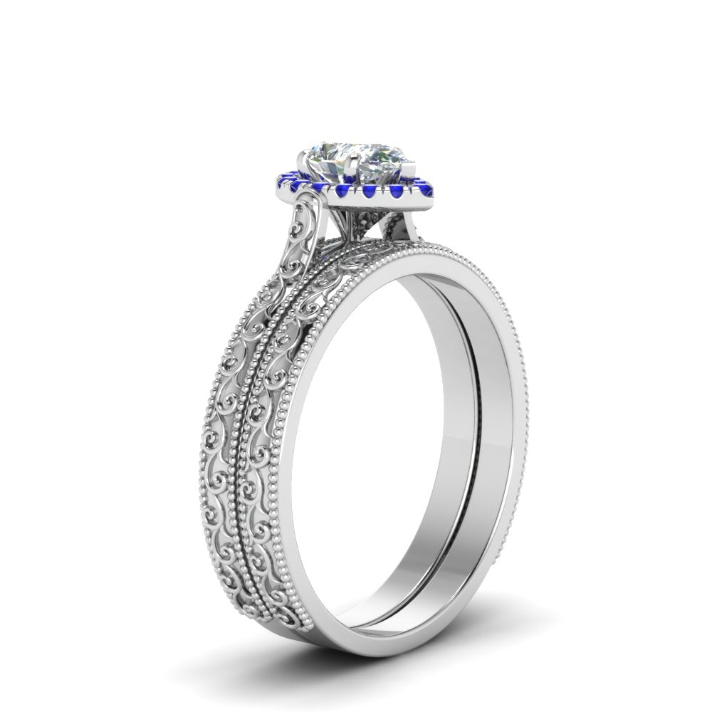 hand-engraved-pear-shaped-halo-diamond-wedding-ring-set-with-sapphire-in-white-gold-FD8588PEGSABLANGLE2-NL-WG?v=1757665239