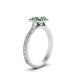 Load image into Gallery viewer, hand-engraved-princess-cut-halo-diamond-engagement-ring-with-emerald-in-white-gold-FD8588PRRGEMGRANGLE2-NL-WG_b45a5968-f41f-4dc7-b913-5ddc4e271154?v=1757589506
