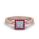 Load image into Gallery viewer, hand-engraved-princess-cut-halo-diamond-engagement-ring-with-pink-sapphire-in-rose-gold-FD8588PRRGSADRPI-NL-RG_14a26e13-f86a-455e-914c-f016332fbce8?v=1757589506

